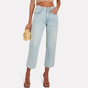 SLVRLAKE Sophie Crop Love Song straight leg jeans denim light wash women new 32
